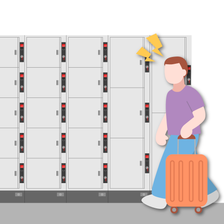 コインロッカーが満杯😫サイズ制限で入らない！